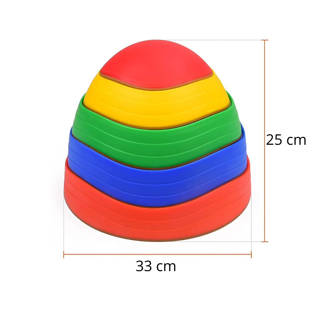Kids' bright balance toy stepping stones, excellent for developing coordination during indoor games or outdoor play.