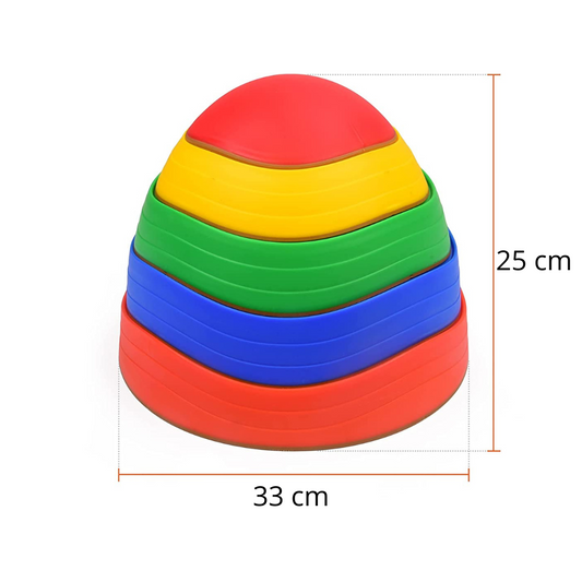 Kids' bright balance toy stepping stones, excellent for developing coordination during indoor games or outdoor play.