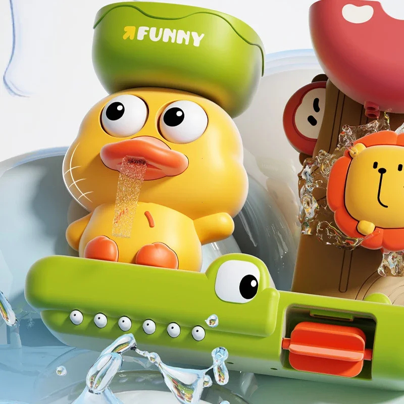 Colorful suction cup animal bath toys for toddlers' sensory water play fun in tub or shower