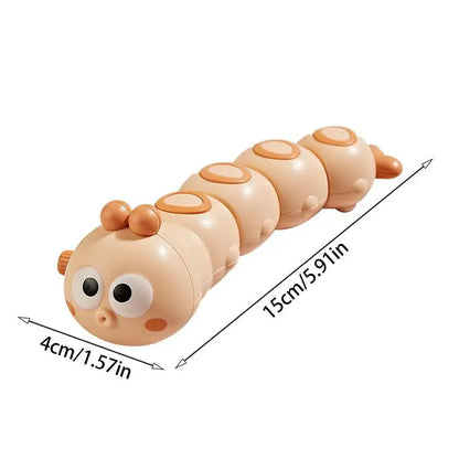Wind-up caterpillar toy for kids, a fun and educational activity toy in assorted bright colors.