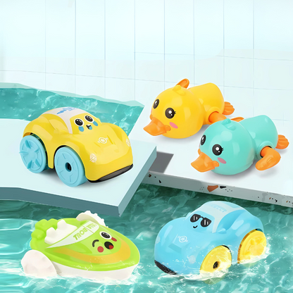 Colorful wind-up floating submarine bathtub toy for kids' water play