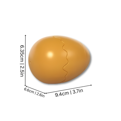 Open wind-up surprise animal egg revealing a cute toy animal inside
