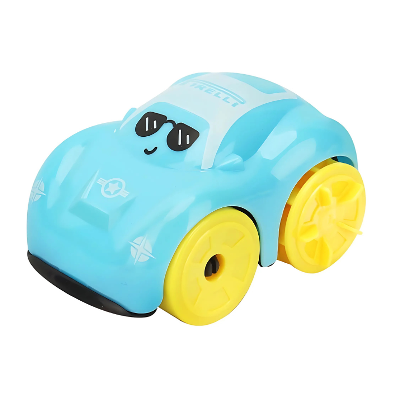 Child happily playing with durable wind-up fish bath toy, enhancing educational waterplay.