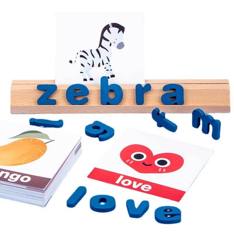 Montessori-inspired wooden alphabet toy, perfect for kids' early learning and spelling development