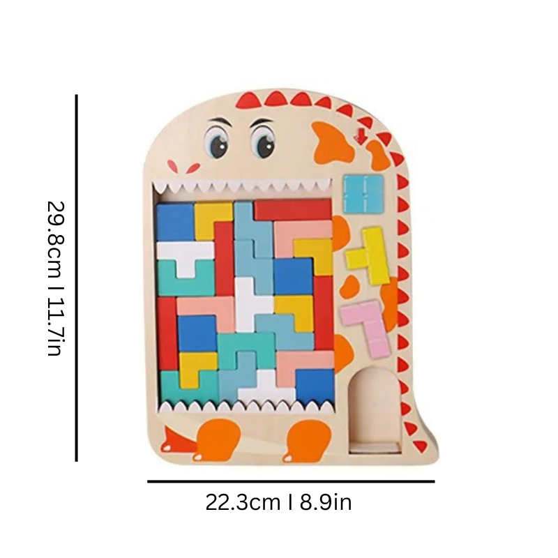Educational STEM toy featuring cute animal-shaped wooden blocks for kids to stack and learn.