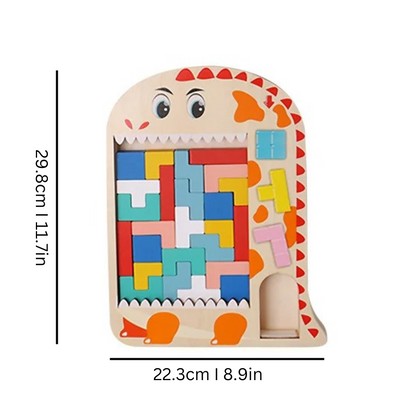 Educational STEM toy featuring cute animal-shaped wooden blocks for kids to stack and learn.