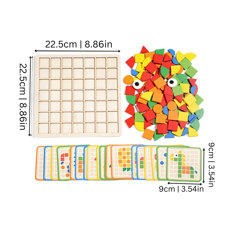 Montessori-inspired wooden geometric shape puzzle toy for children's educational play