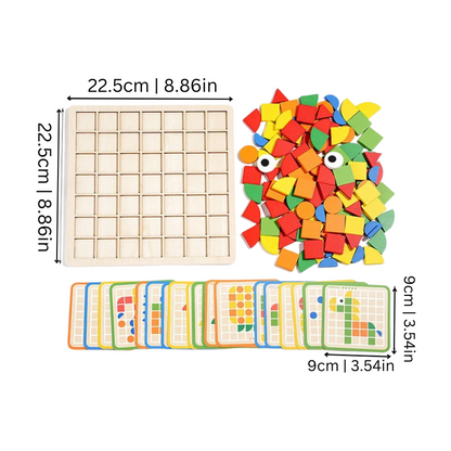 Montessori-inspired wooden geometric shape puzzle toy for children's educational play