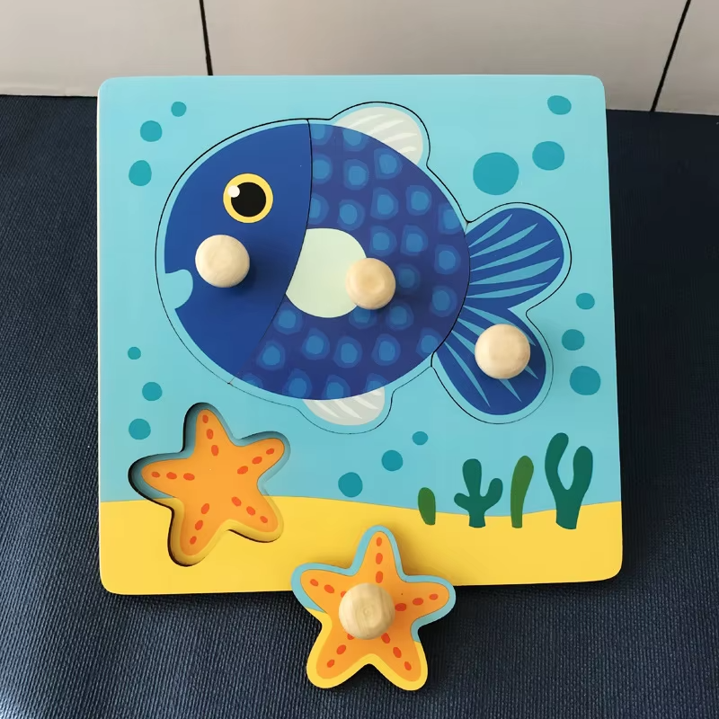 Montessori-inspired wooden puzzle, promoting independent learning and fine motor development