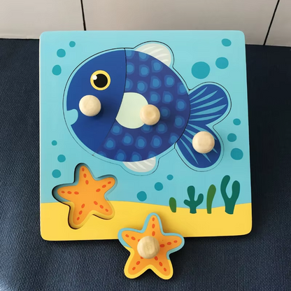 Montessori-inspired wooden puzzle, promoting independent learning and fine motor development