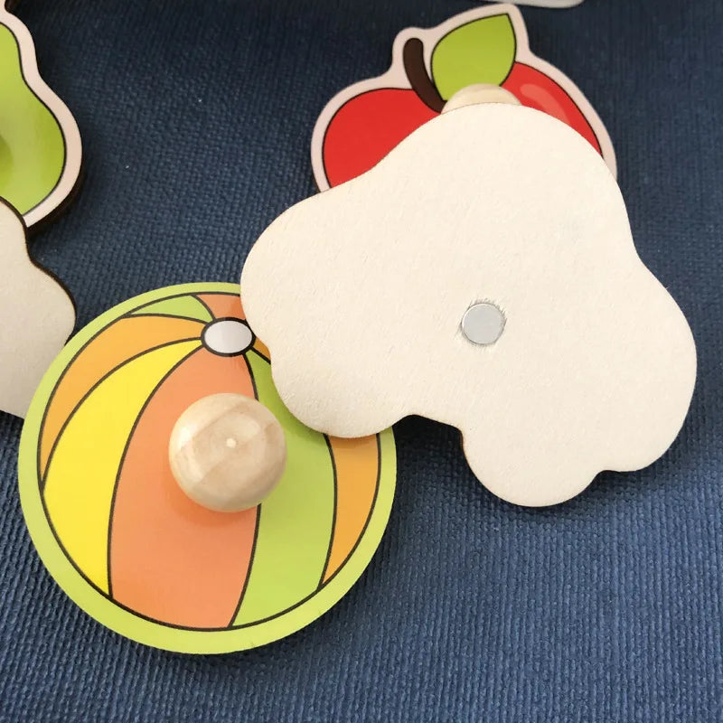 Preschool wooden learning puzzle, engaging activity for cognitive and motor skill development