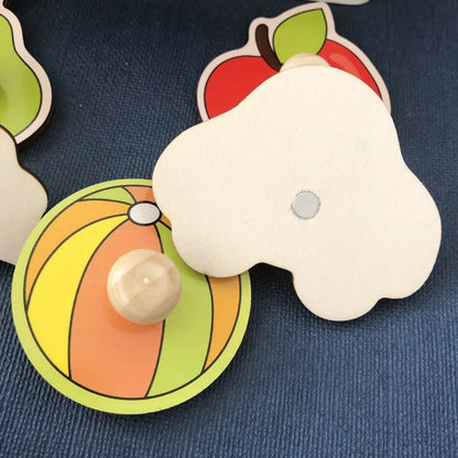 Preschool wooden learning puzzle, engaging activity for cognitive and motor skill development