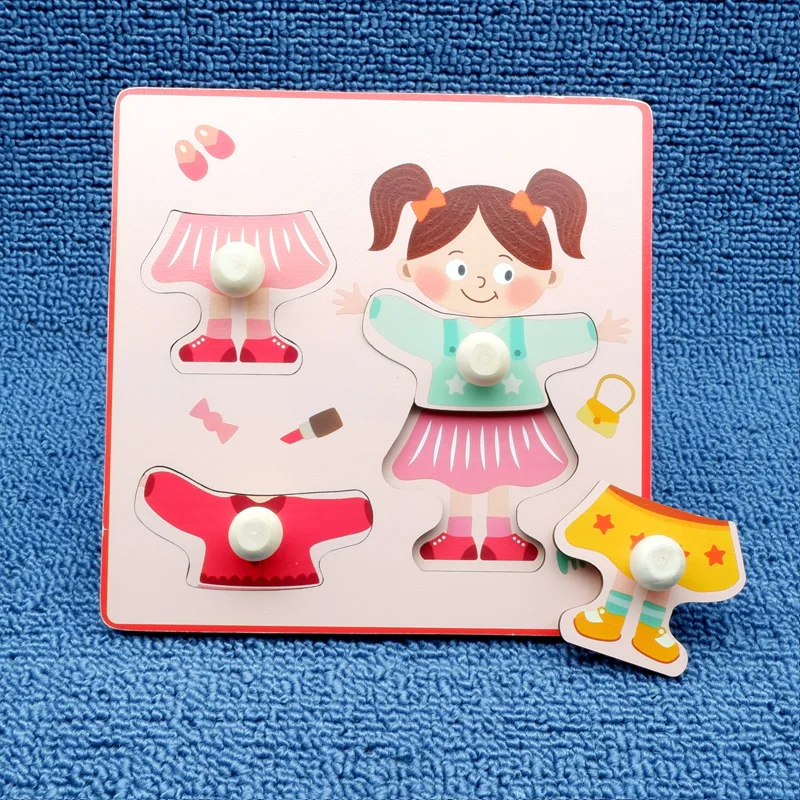 Bright wooden peg puzzle, early educational toy for toddlers and young children