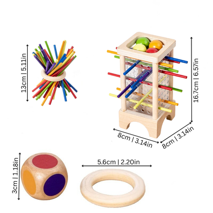 Unisex wooden stacking sticks in a pile, ready for play, perfect for children and adults