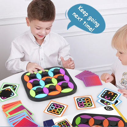 Kids' educational tangram puzzle board game with vibrant geometric shapes for early learning