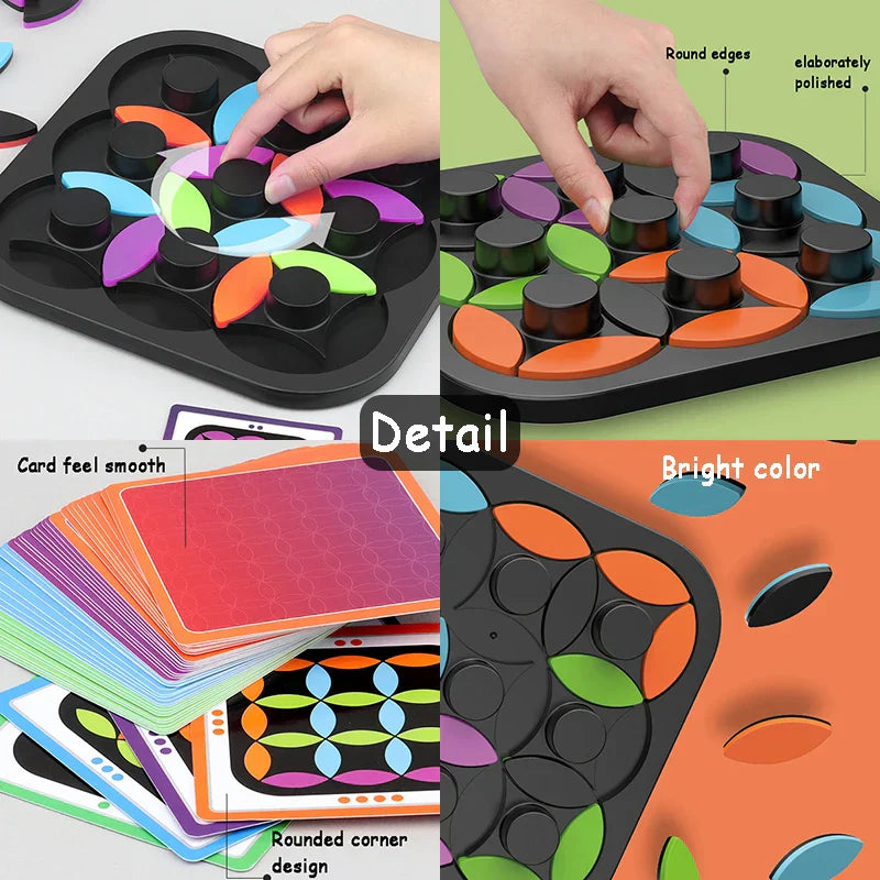 Creative tangram puzzle for kids, featuring various colored blocks for shape matching