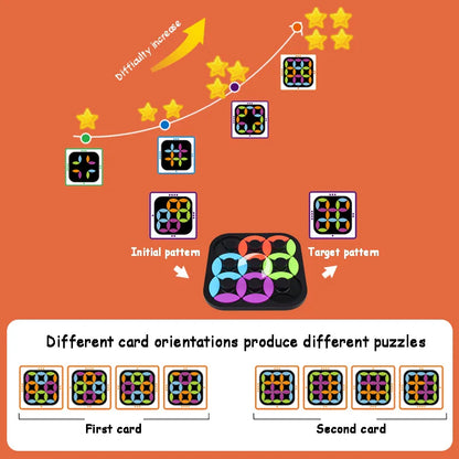 Children playing with a wooden tangram puzzle, an engaging educational logic game