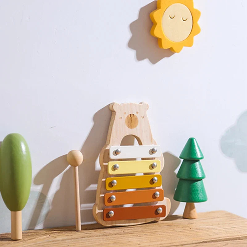 Preschool wooden xylophone, an early education sensory toy for sound development & creative play.
