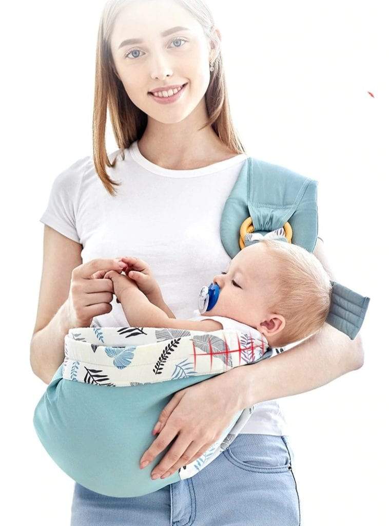 Comfort 3-in-1 baby sling wrap, organic cotton, in grey for newborns & toddlers, ergonomic support