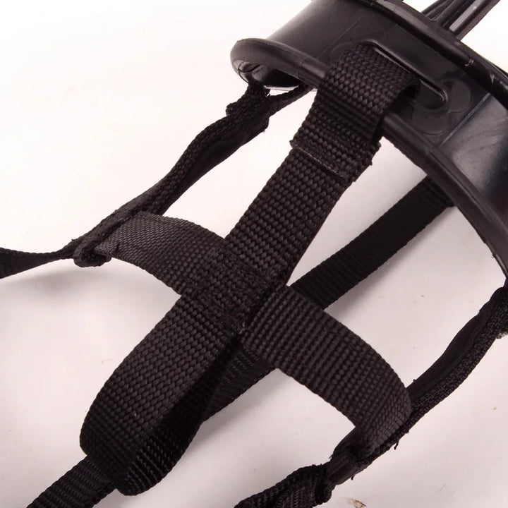Durable silicone dog muzzle for anti-barking, anti-chewing, and safe outdoor activities.