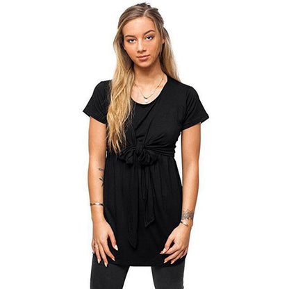 Comfort short sleeve tee for breastfeeding, a must-have for postpartum discreet feeding