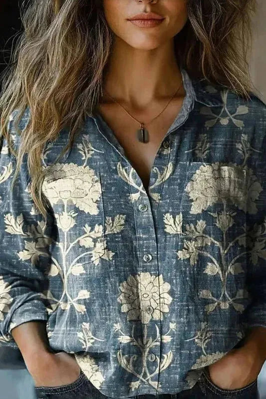 Elegant long sleeve women's blouse, versatile for smart casual work wear or stylish fall/spring fashion.