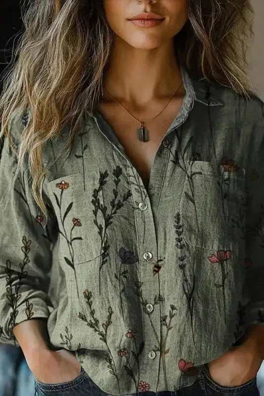 Stylish women's long sleeve top with a comfortable relaxed fit, ideal for versatile everyday and work wear.