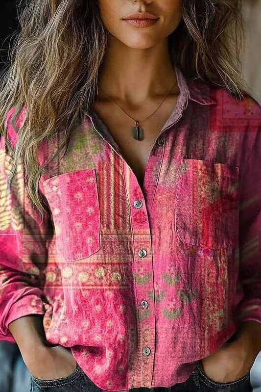Soft women's long sleeve blouse, offering comfort and style for versatile everyday fashion. Great for fall/spring.