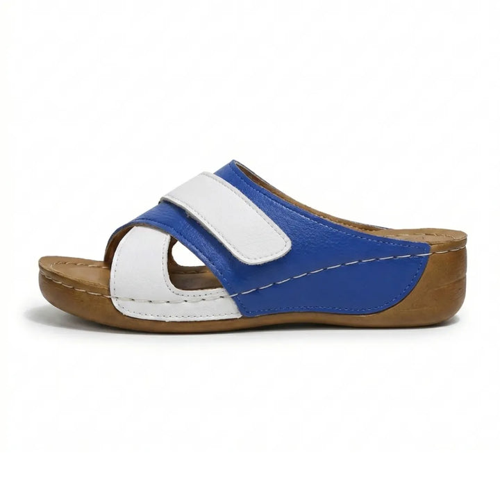 Durable women's orthopedic wedge sandals, great for walking and everyday casual use.