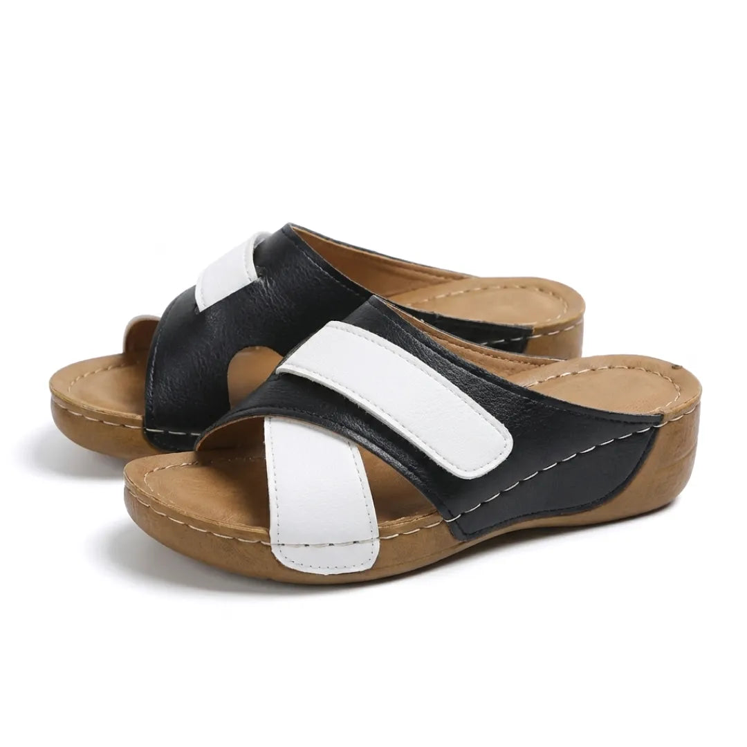 Lightweight women's orthopedic wedge sandals, adjustable for a perfect, secure fit.