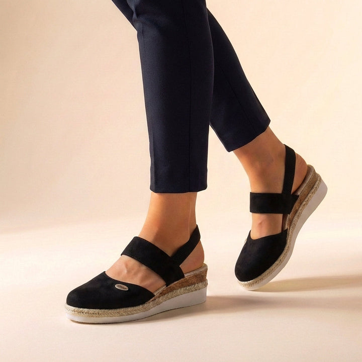Women's comfortable platform espadrille sandals, versatile footwear for summer and casual occasions.