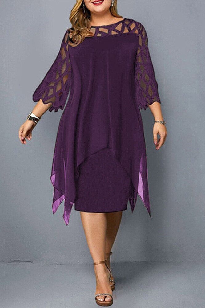 Comfortable women's stretch midi dress for effortless everyday style.
