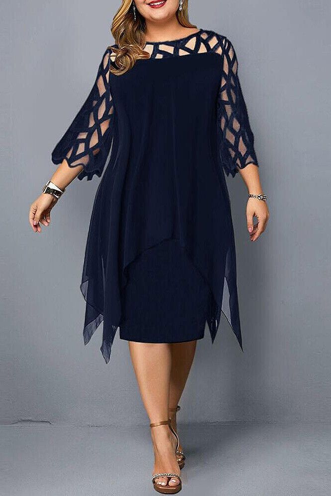 Versatile women's stretch midi dress, perfect for casual or elegant travel.