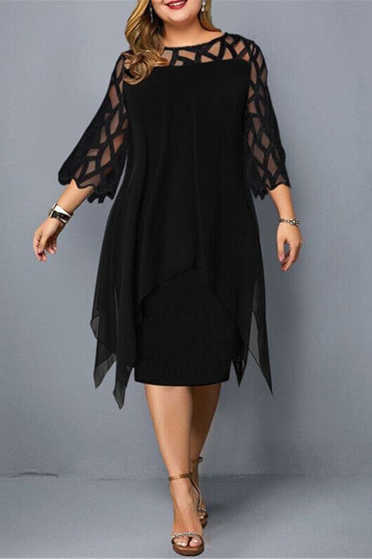 Elegant women's stretch midi dress, comfortable and versatile for fashion-forward style.