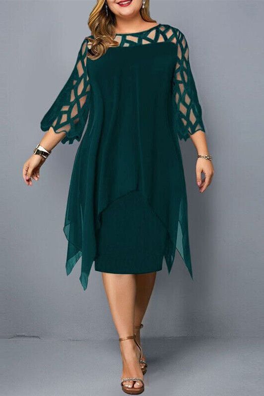 Women's comfortable stretch midi dress, perfect for versatile everyday wear.