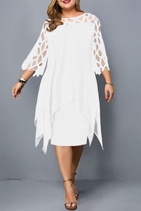 Fashionable women's midi stretch dress, combining comfort with elegant everyday style.