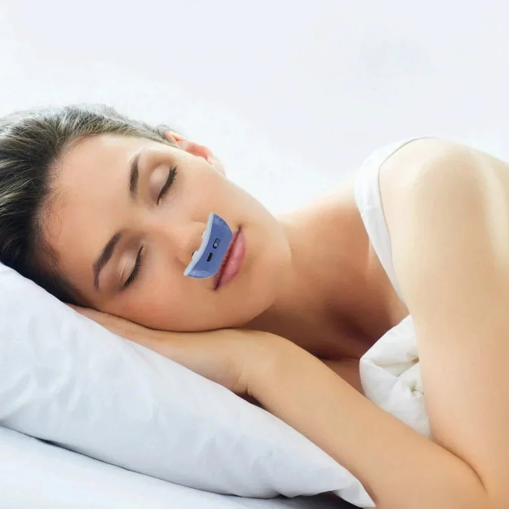 Comfortable unisex CPAP device offering quiet, effective relief for sleep apnea & chronic snoring.