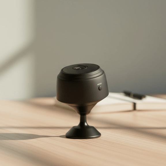 Mini wireless HD security camera, perfect for discreet home security with app control.