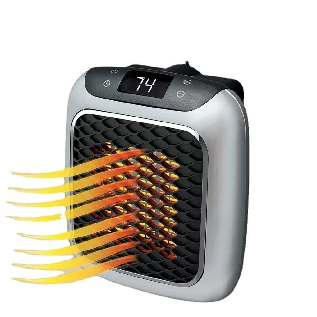 Portable electric ceramic wall heater with digital display, perfect for personal space heating.