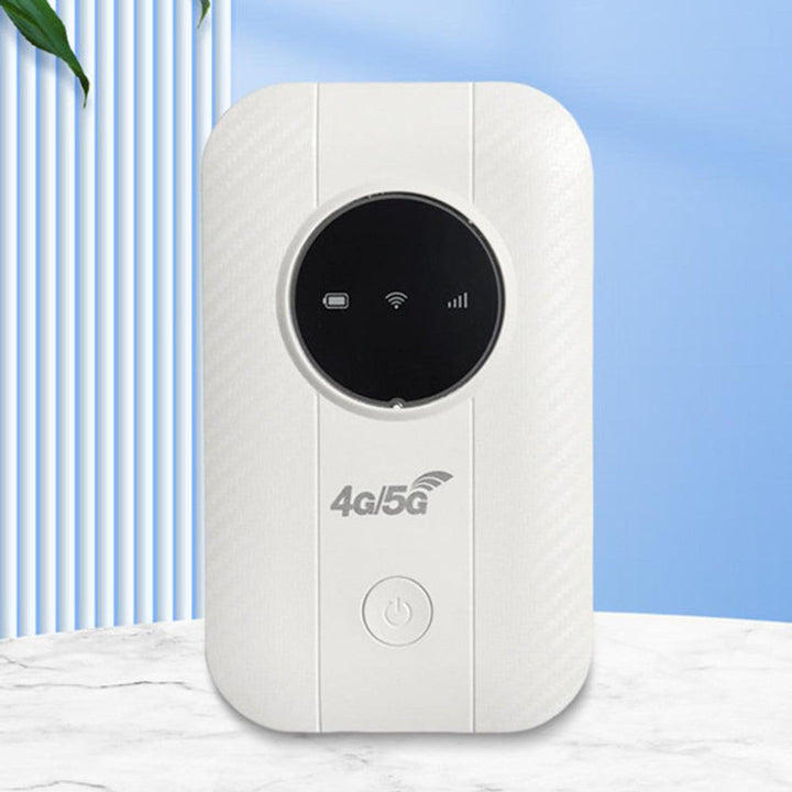 Sleek Universal 4G 5G mobile WiFi hotspot router. High-speed wireless internet for multiple devices.