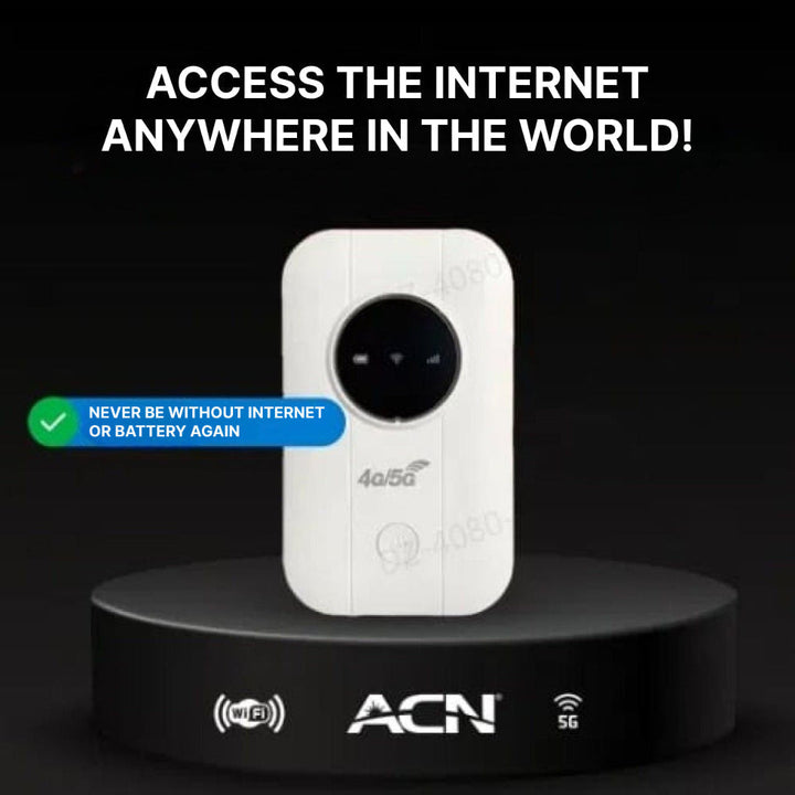 Portable 4G 5G WiFi router for reliable universal mobile internet. Ideal for travel, work, and secure connectivity.