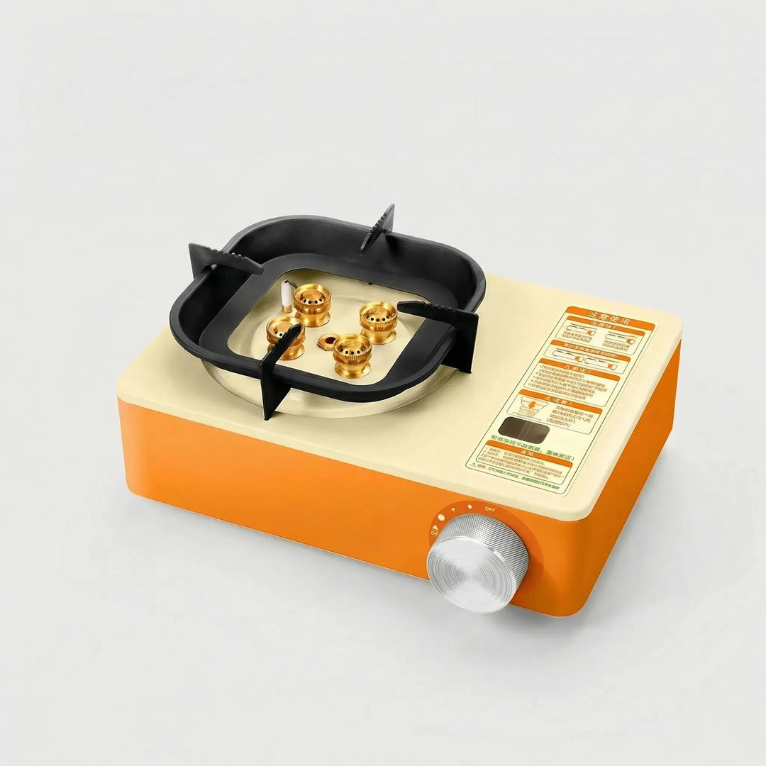 Powerful high-output portable butane gas stove for outdoor cooking. Compact camp gear, ideal for camping and backpacking.