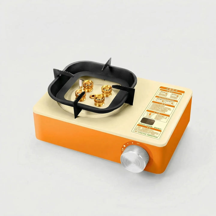 Powerful high-output portable butane gas stove for outdoor cooking. Compact camp gear, ideal for camping and backpacking.