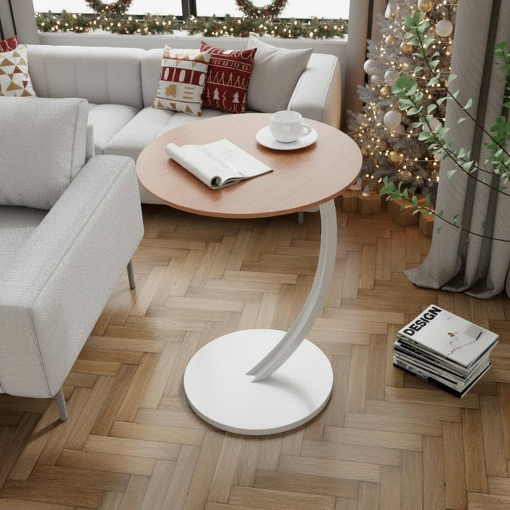 Versatile compact accent table, reinforced for durability in small homes.