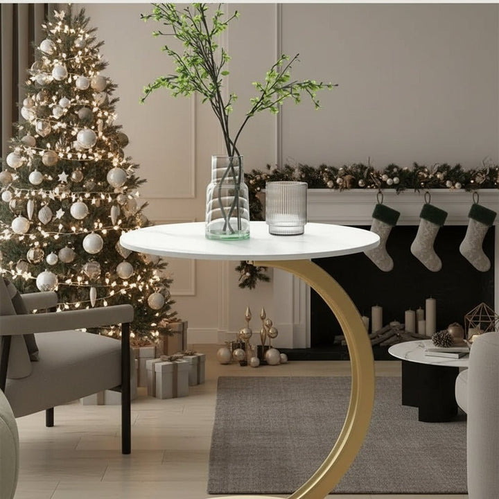 Multifunctional compact table, reinforced design for living room or bedroom.