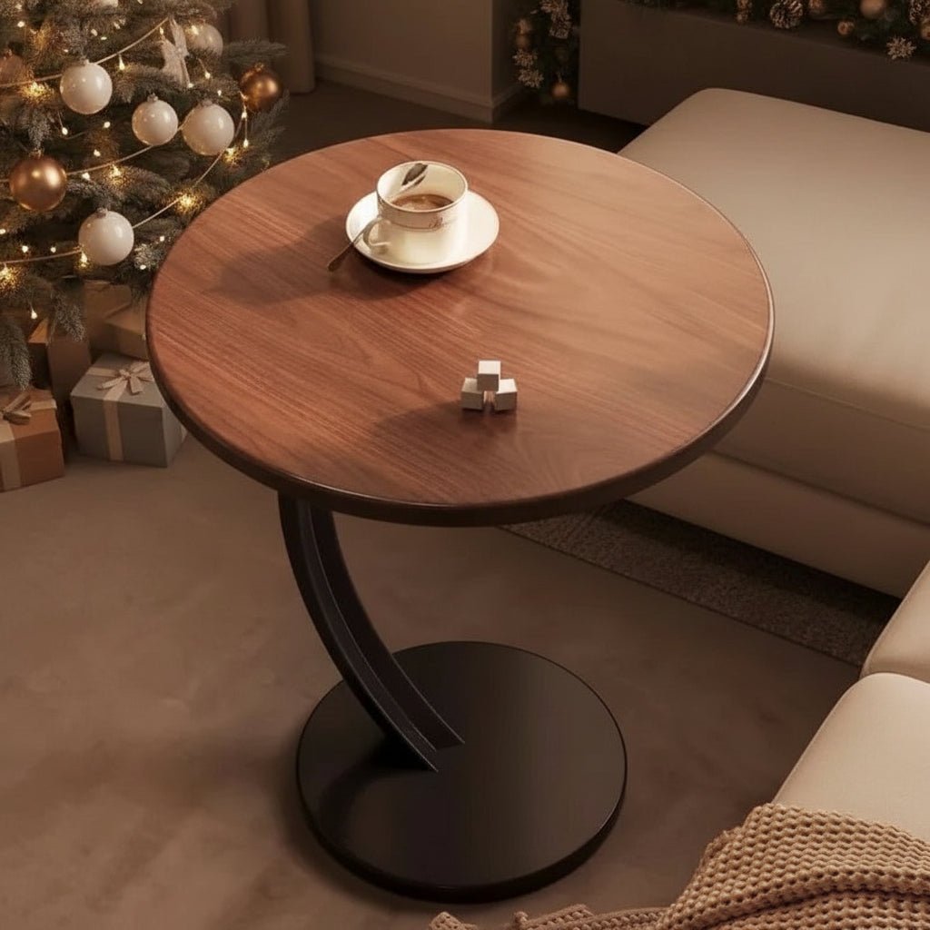 Small round side table with reinforced construction, versatile for any room.
