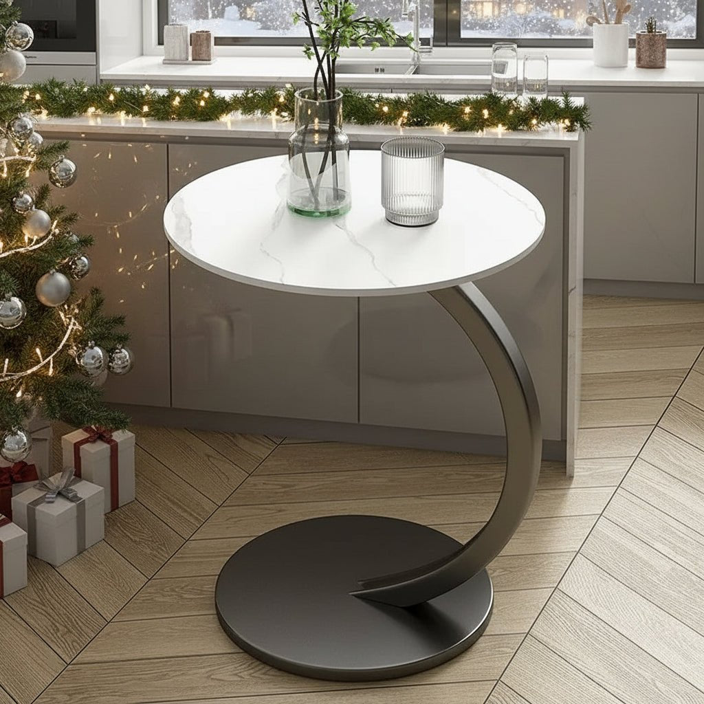 Contemporary compact nightstand, sturdy design for limited spaces.