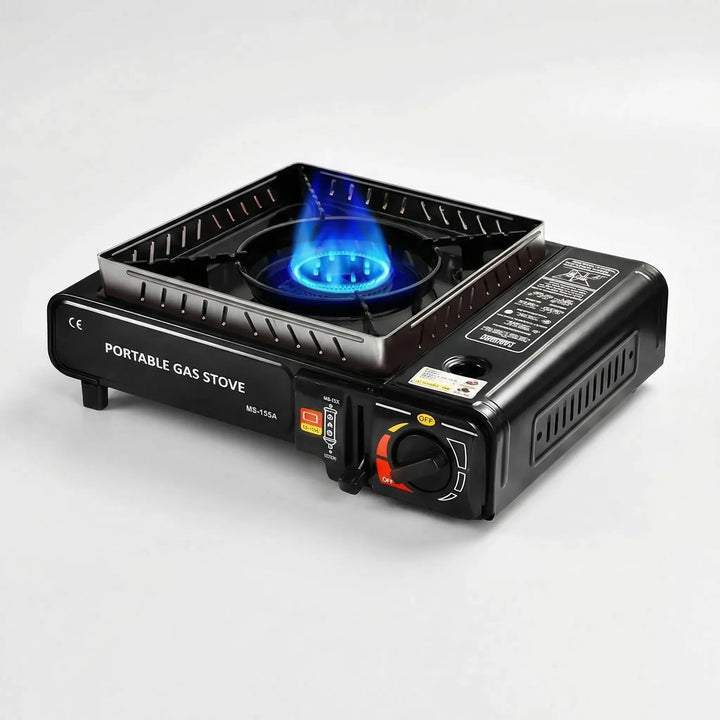 Durable single burner gas stove, perfect for camping, backyard cooking, & emergency preparedness. Portable & sturdy.