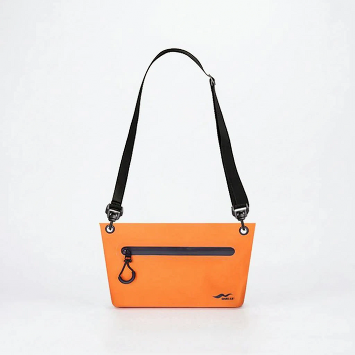 Portable dry bag packed efficiently with camping supplies, demonstrating its utility and compact size.