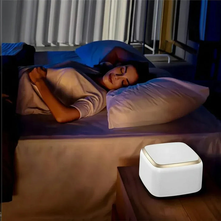 Unisex white noise generator for calming baby sleep & enhancing office focus.
